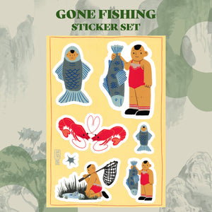 "Gone Fishing" sticker set